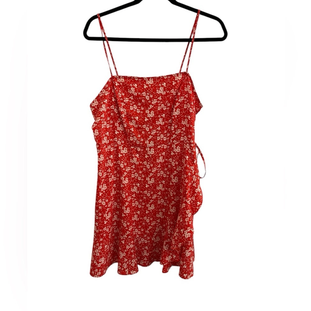 TopShop Red/Orange Floral Spaghetti Strap Dress